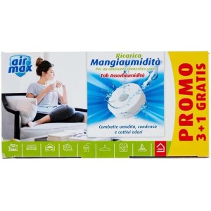 Ricarica Air Max Mangiaumidità, tabs assorbi umidità per combattere umidità, condensa e cattivi odori.