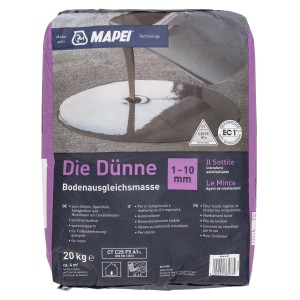 Sacco di autolivellante Mapei Die Dünne, adatto per spessori 1-10 mm, per lisciare e livellare in interni.