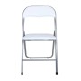 Sedia pieghevole in acciaio con imbotittura 45x45x80cm bianco_2