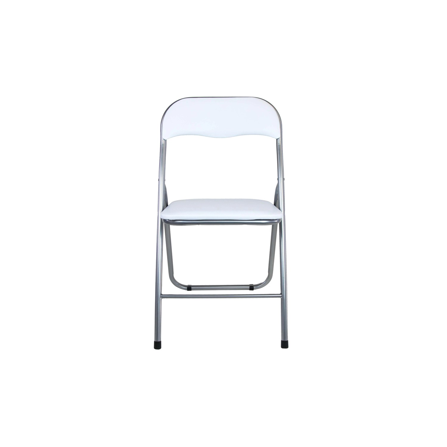 Sedia pieghevole in acciaio con imbotittura 45x45x80cm bianco_2