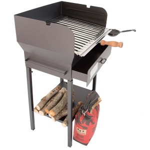 Barbecue a carbonella t.b.t. con ripiano per legna e carbone.