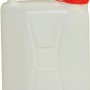 Tanica per acqua da campeggio, in plastica, con coperchio rosso.
