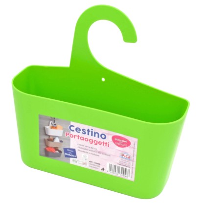 Contenitore porta oggetti con gancio 26x9x26 cm colori assortiti