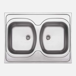 Lavello da appoggio 2 vasche Idrostile Guantánamo 600x140 mm satinato
