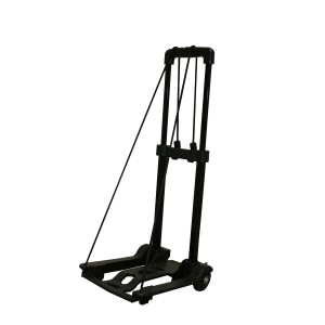 Carrello nero t.b.t. per il trasporto di lastre e altri oggetti pesanti.