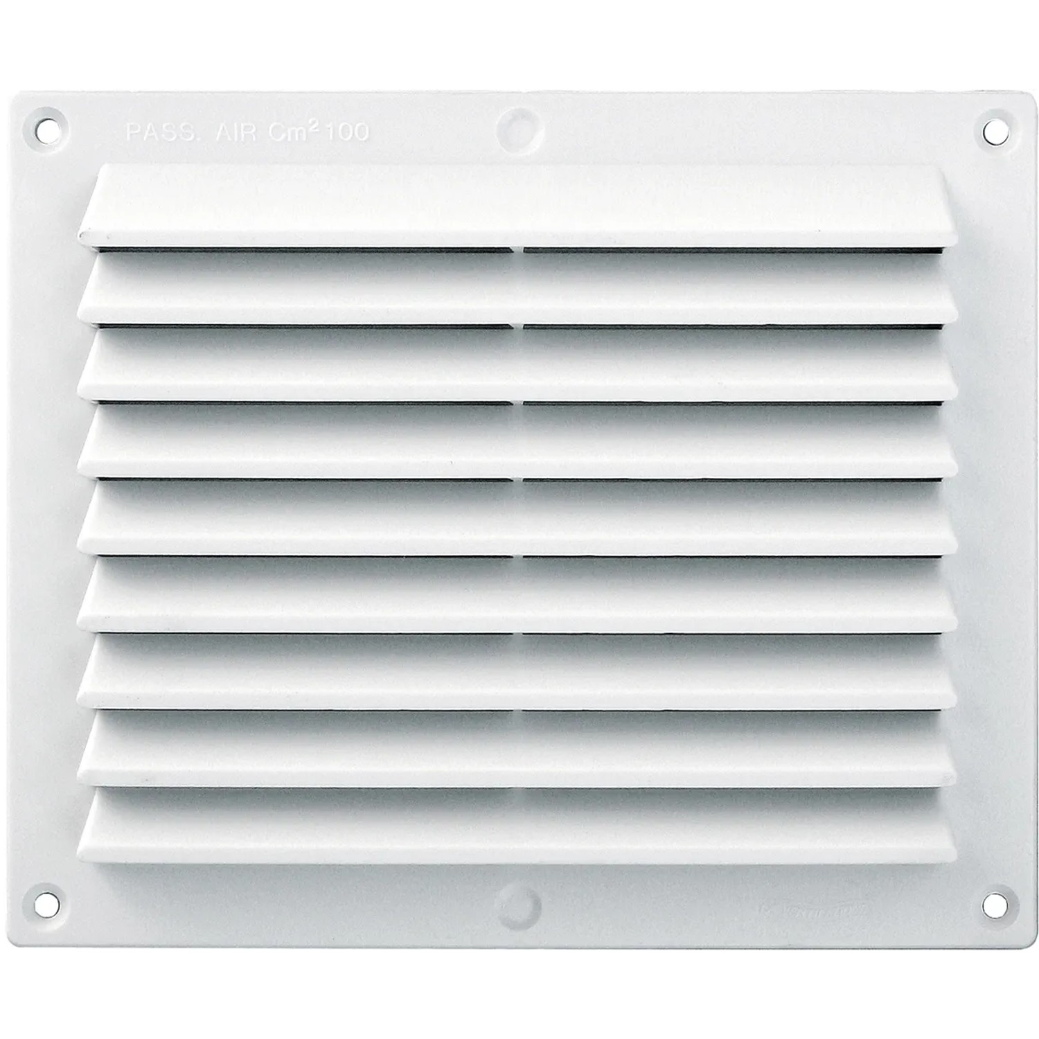 Griglia di ventilazione bianca t.b.t. per montaggio a parete.