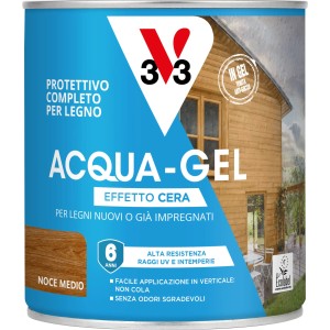 Smalto ad acqua gel protettivo per legno V33 noce medio 0,75 l
