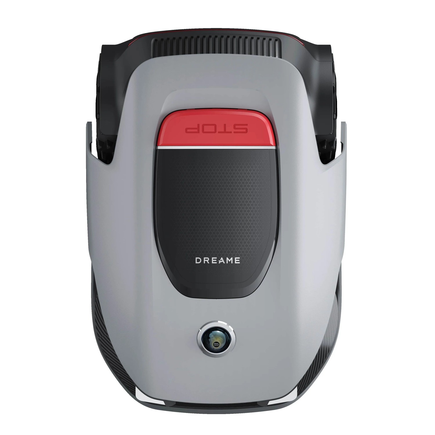 Dreame A1 Pro robot rasaerba: Robot wireless con rilevamento ostacoli e pulsante STOP.