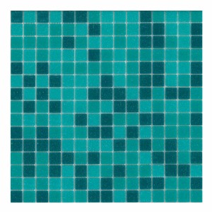 Piastrella mosaico turchese per bagno e cucina. Tessere quadrate per design personalizzati.