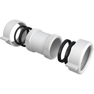 Prolunga sifone t.b.t., bianca, con guarnizioni.