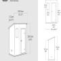 Diagramma del capanno da giardino in plastica Keter antracite 1,8 m² con dimensioni.