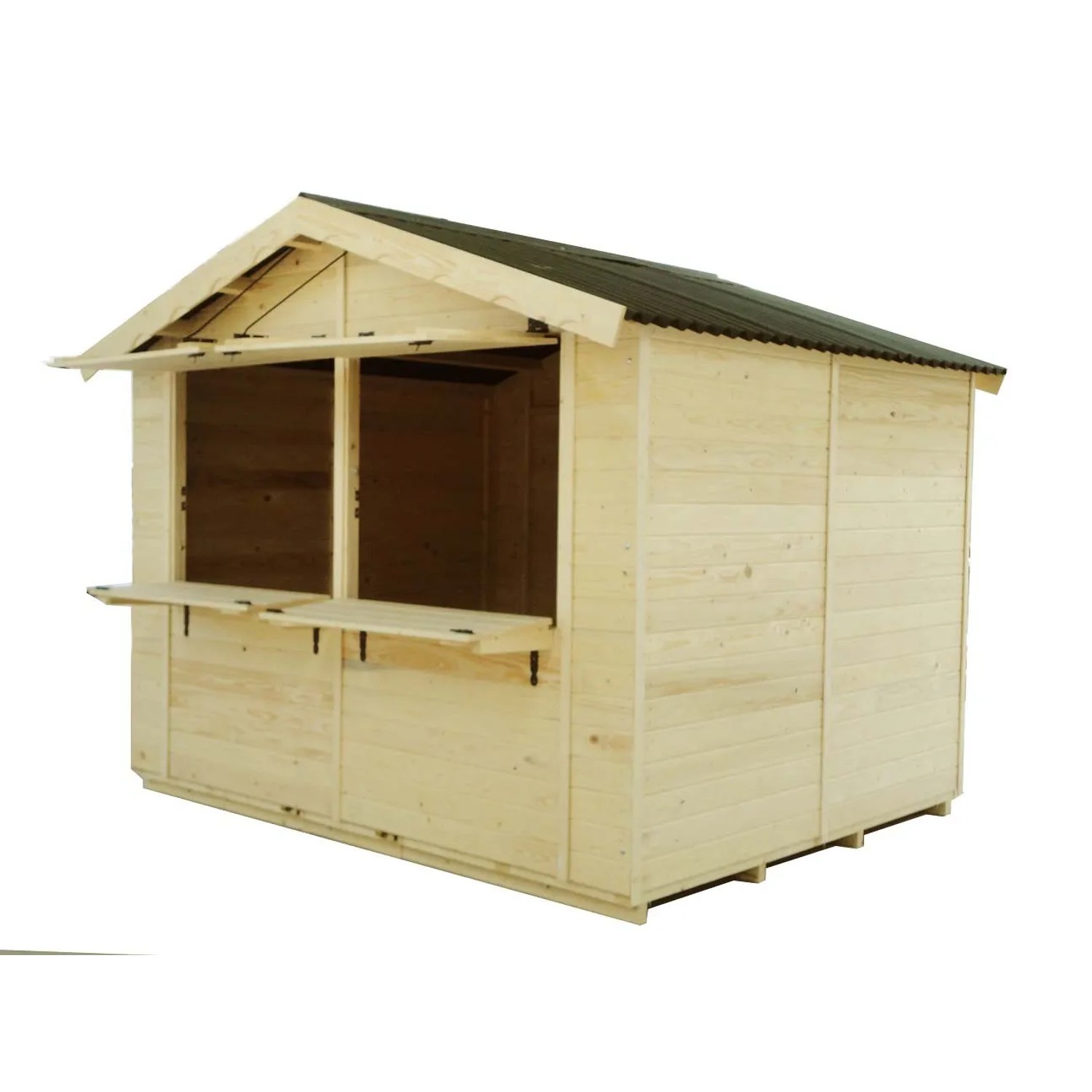 Chiosco in legno a pannelli sp 20 mm H240xL415xP274 cm_5