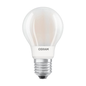 Lampadina LED E27 Osram con vetro opaco per una luce piacevole.
