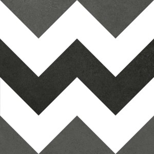 Piastrella gres Glamour Slate Mix cementina 20x20 cm bianco nero 1,52 m²