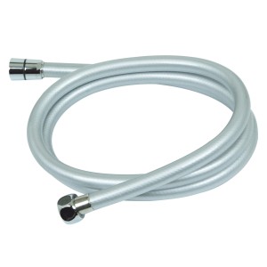 Tubo flessibile t.b.t. argentato con raccordi cromati.