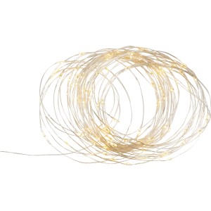 Catena luminosa solare Longo arrotolata, 11,9 m, con LED bianco caldo per esterni.