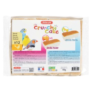 Zolux Crunchy Cake per uccelli, confezione da 12. Snack per uccelli con sapore di frutta e miele.