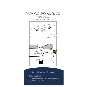 t.b.t. Protezione bordi autoadesiva per portiere auto, 2 pezzi. Protegge dai graffi in garage e carport.