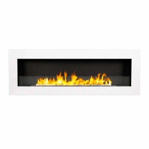 Camino a bioetanolo incasso parete Divina Fire Livorno 120 3 kW 120x40 cm bianco