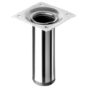 Gamba per tavolo Hettich, Ø 30 mm, altezza 100 mm, effetto acciaio inox. Gamba per mobili.