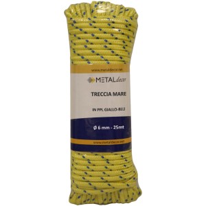 Rotolo di corda Funi in PP giallo-blu, diametro 6 mm, lunghezza 25 m.