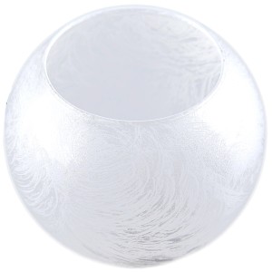 Vaso decorativo rotondo in vetro con motivo delicato, accessorio per decorazioni eleganti.