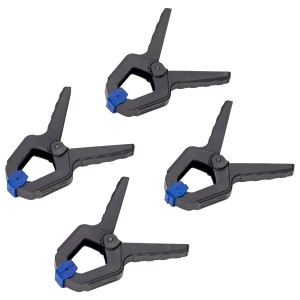 Set di 4 morsetti a molla LUX, 85 mm, utensile di serraggio con rivestimento in plastica.
