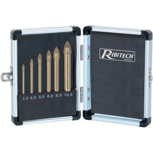t.b.t. Set foratura in valigetta di alluminio con diverse punte.