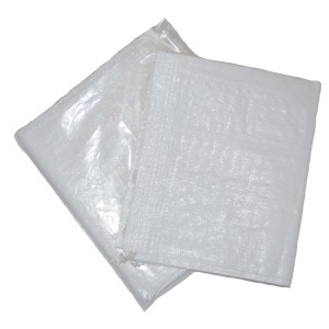 Sacchi da costruzione bianchi in plastica, adatti per rifiuti edili e macerie.