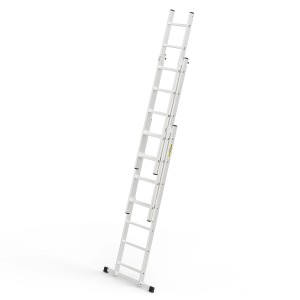Scala multiuso DRABEST 3x7 gradini in alluminio, estesa.