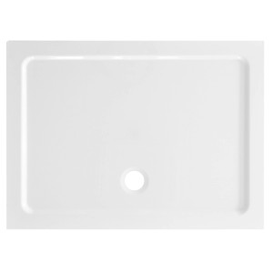 Piatto doccia rettangolare bianco t.b.t. con scarico centrale.
