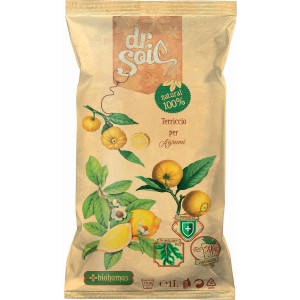 Confezione di Dr. Soil Terriccio per Agrumi con illustrazione di agrumi.
