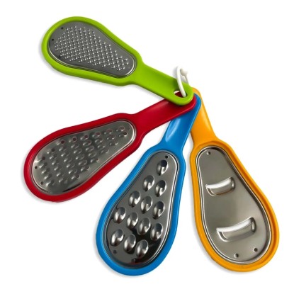 Set 4 grattugie 16 cm colori e forme assortite