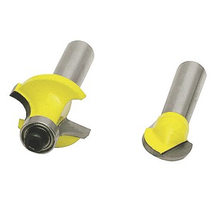 Set frese LUX, 12 pezzi, accessori per fresatrici. Frese gialle con gambo argentato.