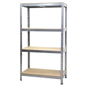 Scaffale in kit legno e metallo 4 piani in FSC 120x50x180 cm