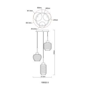 Sospensione LED Nesa Ø 37,5x120 cm