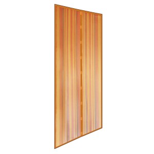 t.b.t. Zanzariera magnetica per porta a strisce nei toni del giallo e dell'arancio.