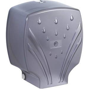 Porta carta igienica grigio con motivo a gocce.