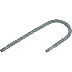 Tubo flessibile grigio con superficie ondulata.