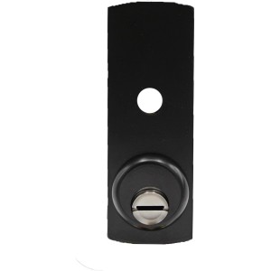 Serratura nera per porte interne, dettaglio.