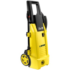 Idropulitrice gialla Lavor con ruote e manico nero.