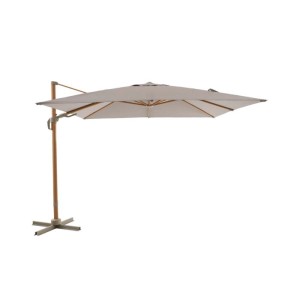Ombrellone sospeso quadrato Bonbeach con custodia 3x3 m beige