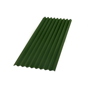 Lastra bituminosa ondulata verde per tetto e parete.