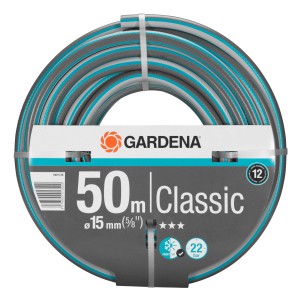 Tubo Gardena Classic, 50m, 15mm, arrotolato. Ideale per l'irrigazione del giardino.
