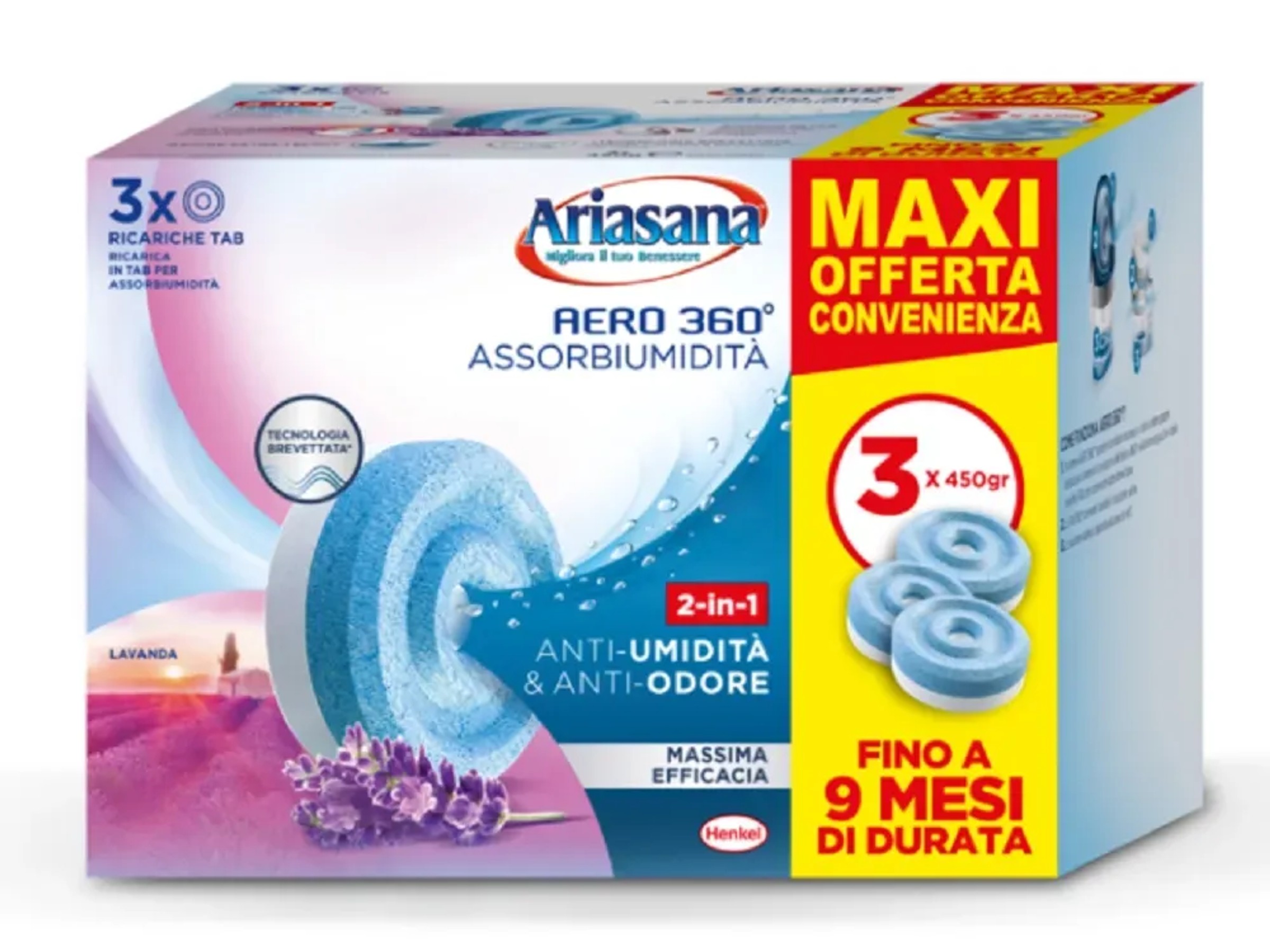 ARIASANA AERO 360° RICARICA TAB alla lavanda 2x450g - Tab Rilassante