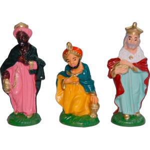 Statuine dei Re Magi per presepe, decorazione Presepe colorata.