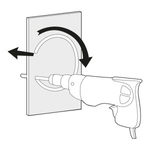 Illustrazione di una fresa con una punta per fresa t.b.t. in una piastra.