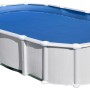 Piscina Gre Haiti in acciaio bianco, forma ovale, con liner blu. Set piscina completo per il giardino.