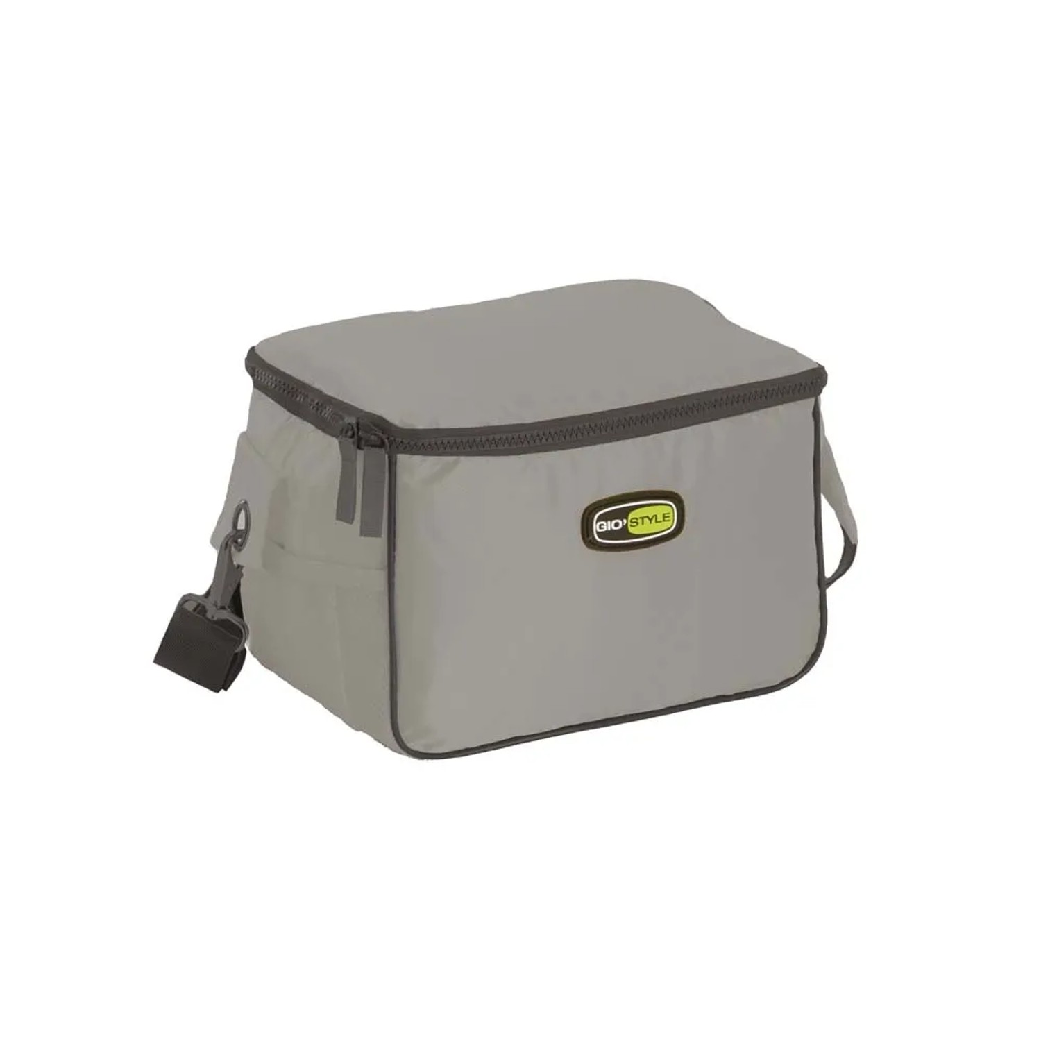Borsa frigo grigia t.b.t. per campeggio, con tracolla e cerniera.