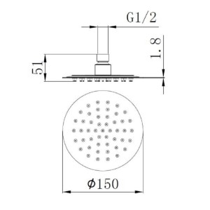 Soffione doccia Aquarius Ø 15 cm acciaio cromato